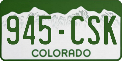 CO license plate 945CSK