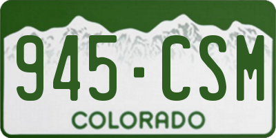 CO license plate 945CSM