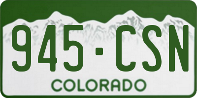CO license plate 945CSN