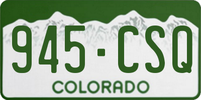 CO license plate 945CSQ
