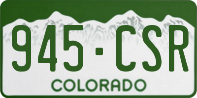 CO license plate 945CSR