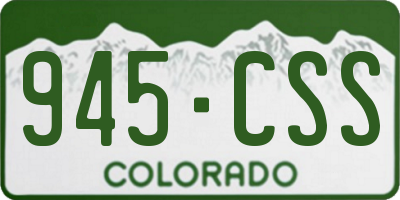 CO license plate 945CSS