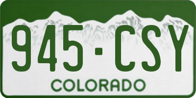 CO license plate 945CSY