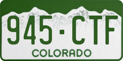 CO license plate 945CTF