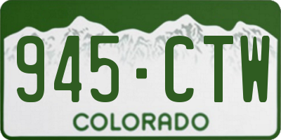 CO license plate 945CTW