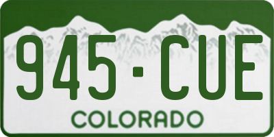 CO license plate 945CUE