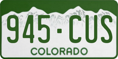 CO license plate 945CUS