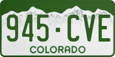 CO license plate 945CVE