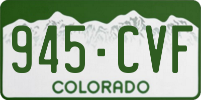 CO license plate 945CVF
