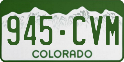 CO license plate 945CVM