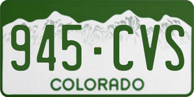 CO license plate 945CVS