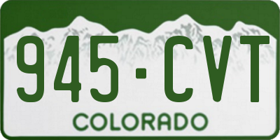CO license plate 945CVT