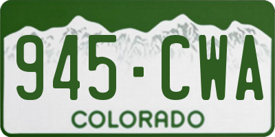 CO license plate 945CWA