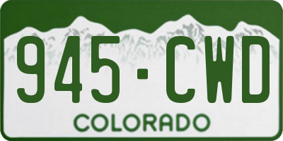 CO license plate 945CWD