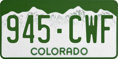 CO license plate 945CWF