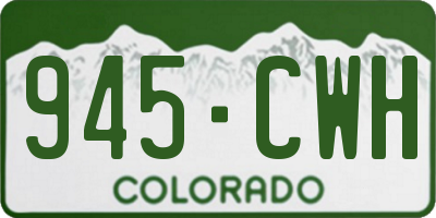 CO license plate 945CWH