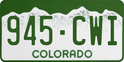 CO license plate 945CWI