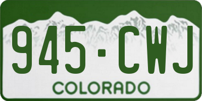 CO license plate 945CWJ