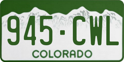 CO license plate 945CWL