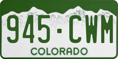 CO license plate 945CWM