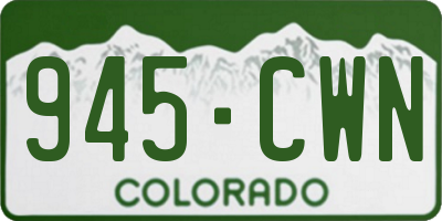 CO license plate 945CWN