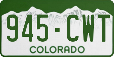 CO license plate 945CWT