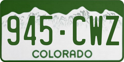 CO license plate 945CWZ