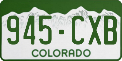 CO license plate 945CXB