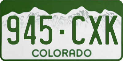 CO license plate 945CXK