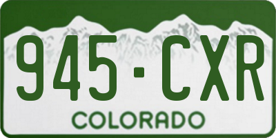 CO license plate 945CXR