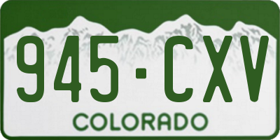 CO license plate 945CXV