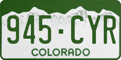 CO license plate 945CYR