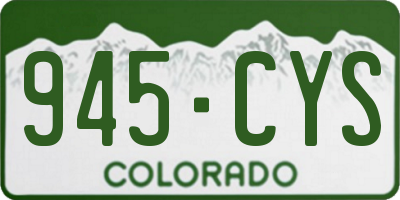 CO license plate 945CYS