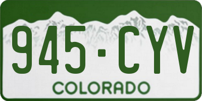 CO license plate 945CYV