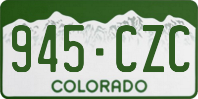CO license plate 945CZC