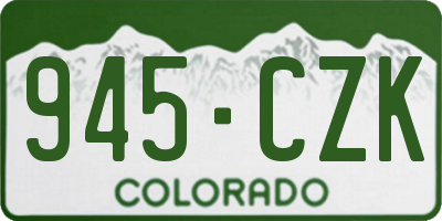 CO license plate 945CZK