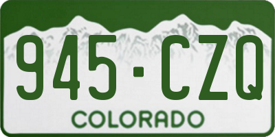 CO license plate 945CZQ