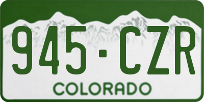 CO license plate 945CZR
