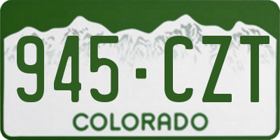 CO license plate 945CZT
