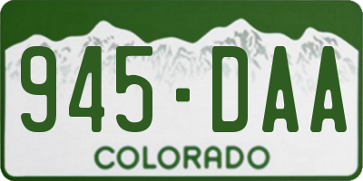 CO license plate 945DAA