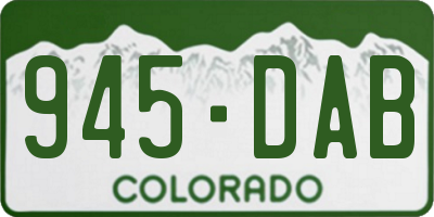 CO license plate 945DAB