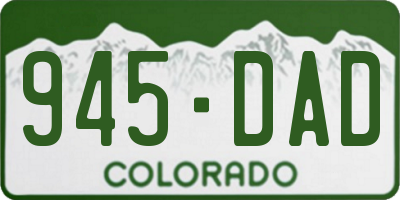 CO license plate 945DAD