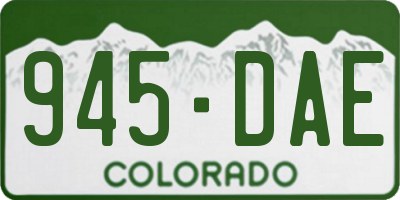 CO license plate 945DAE
