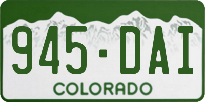 CO license plate 945DAI