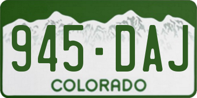 CO license plate 945DAJ
