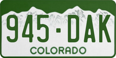 CO license plate 945DAK