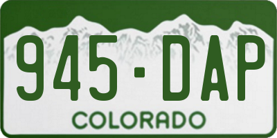 CO license plate 945DAP