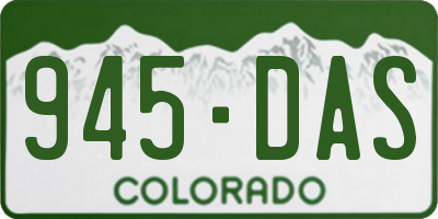CO license plate 945DAS
