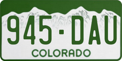CO license plate 945DAU