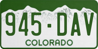 CO license plate 945DAV